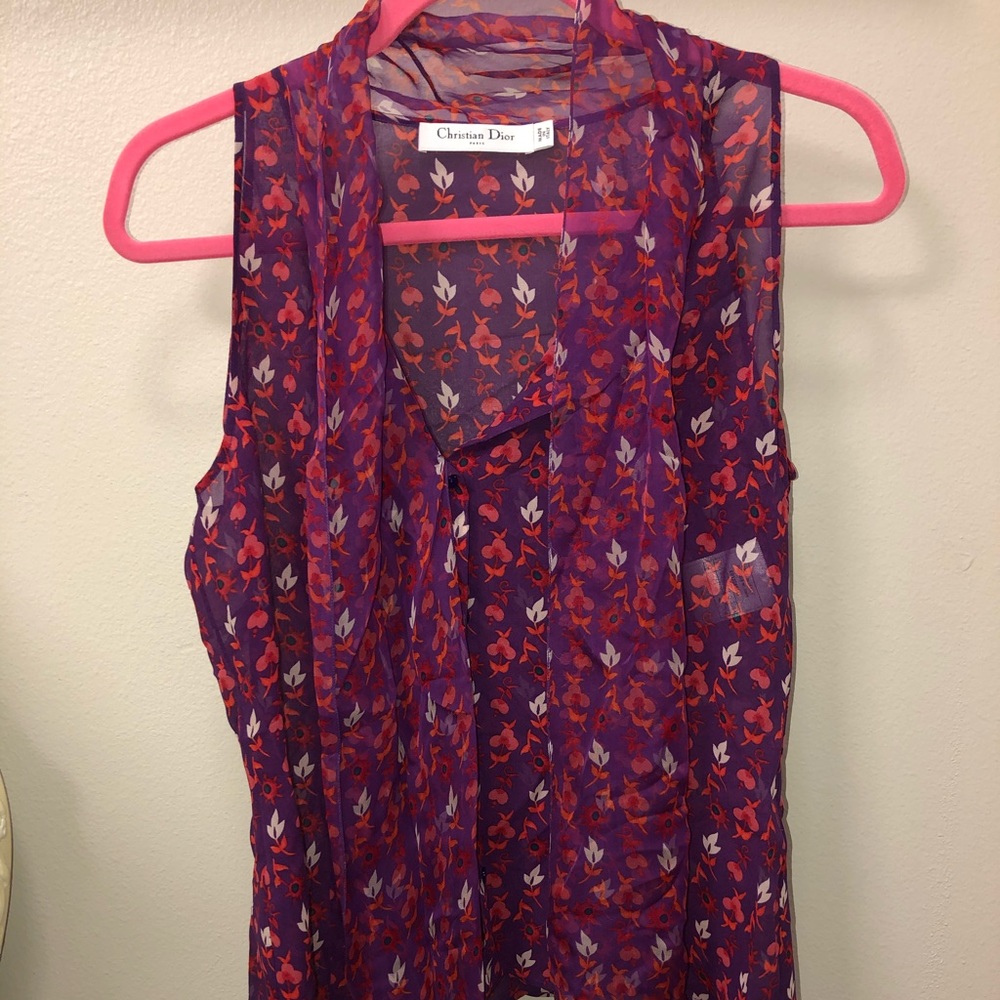 Christian Dior short sleeve blouse